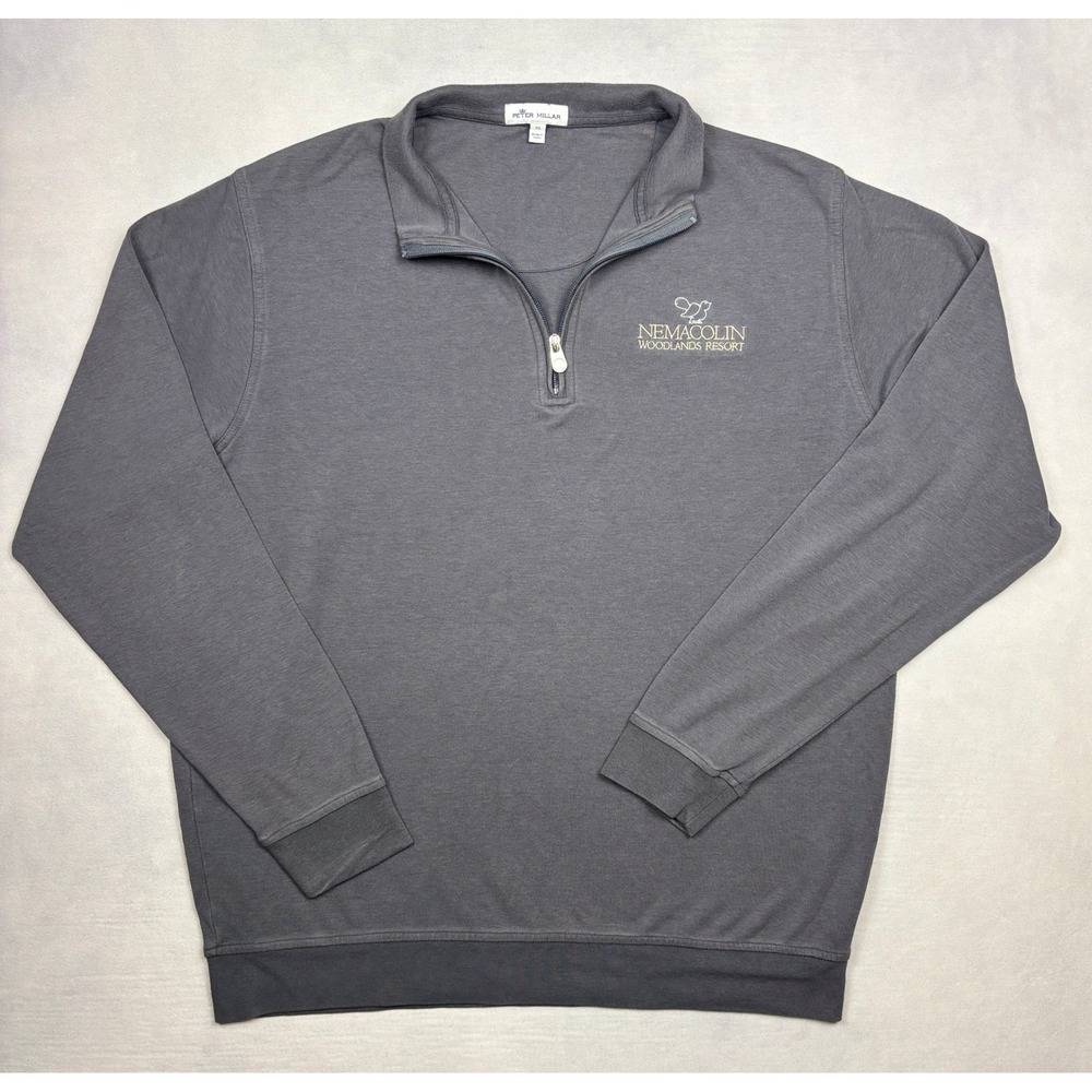 Peter Millar Mens XL Gray Nemacolin Woodlands‎ Resort 1/4 Zip Pullover ME0K40
